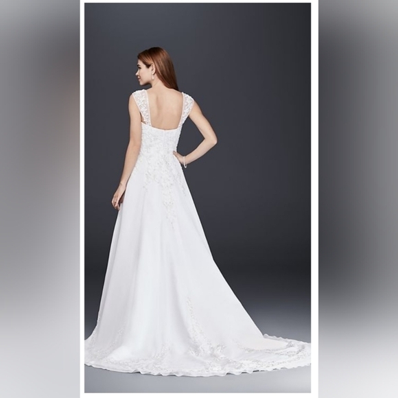 David's Bridal Empire Waist A-Line Wedding Dress - Picture 3 of 16